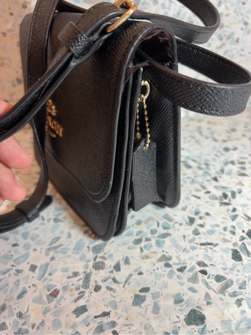 Coach C5826 Black Mini Brynn Bag Pebbled Leather Gold Hardware - Picture 3 of 9